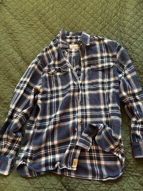 Jachs Navy, White, and Red Plaid Flannel Shirt